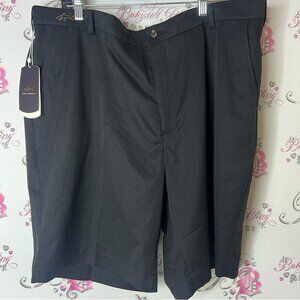 Greg Norman Collection Black Flat Front Shorts men’s dress embroidered